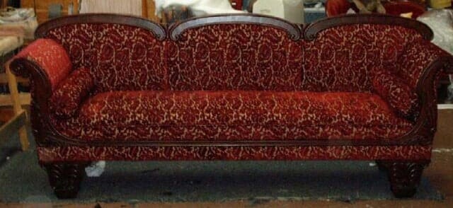 Red Long Seat Chair — Upholstery in Danvers, MA