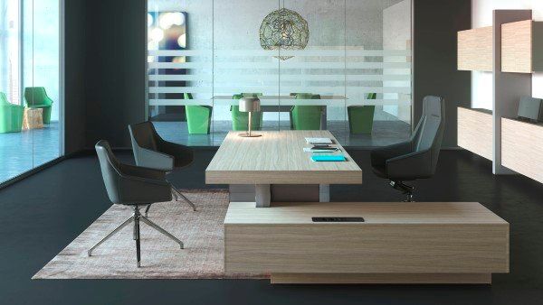 arredamento d'ufficio moderno in legno