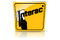 Yellow square with a black hand icon and