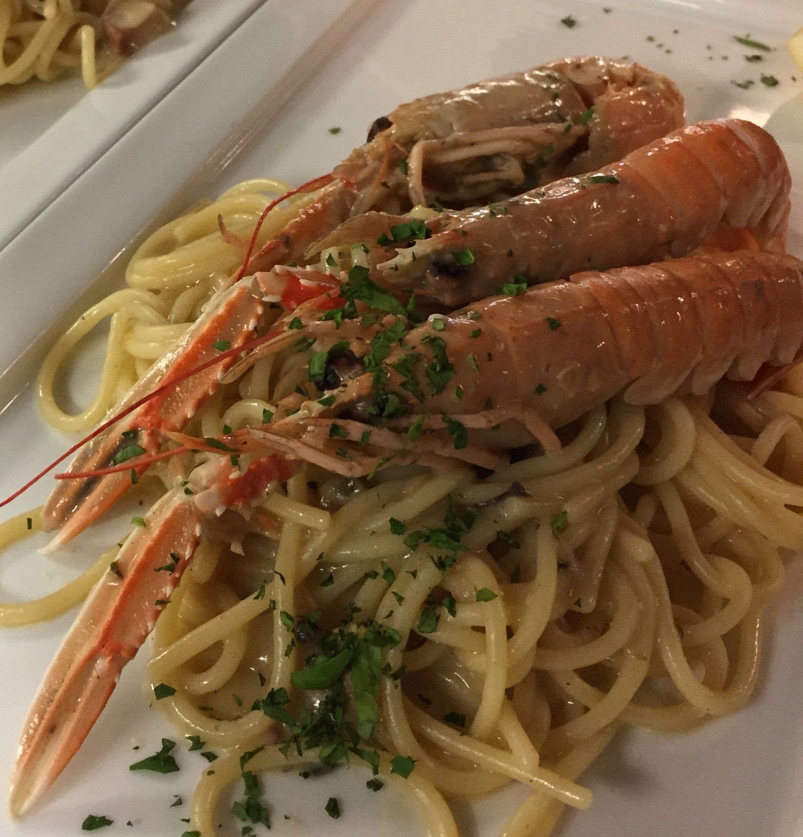 spaghetti con gamberi