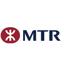 MTR logo: red circle with white abstract symbol, next to dark blue