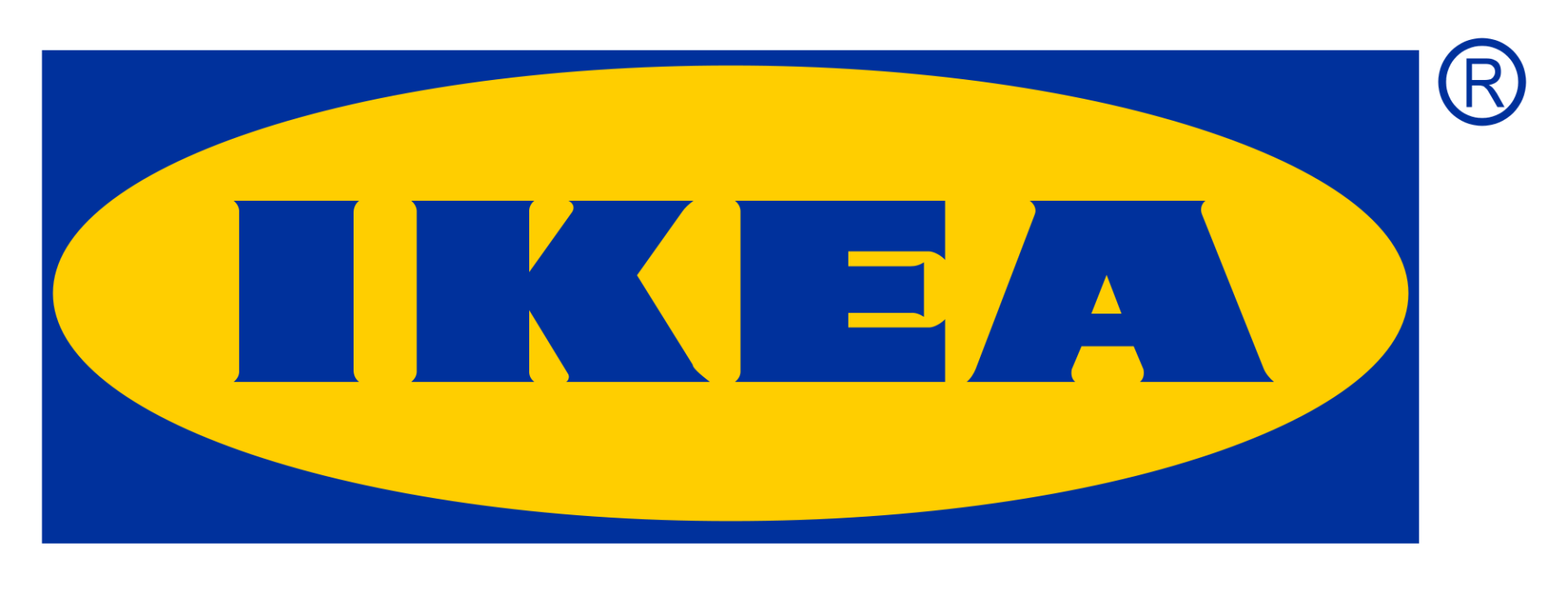 IKEA logo: yellow oval on blue background with 