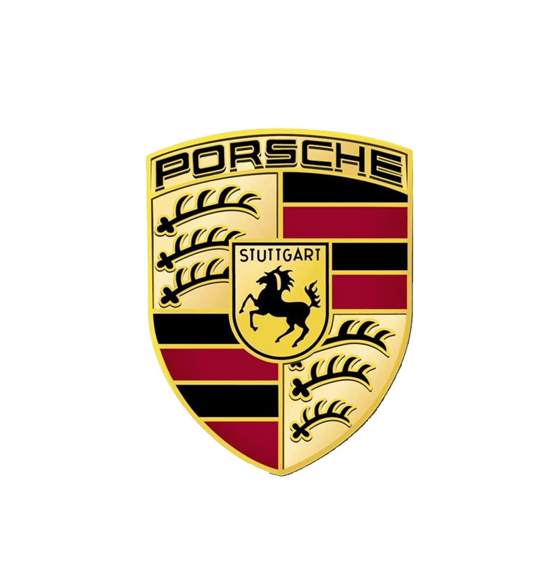 Porsche logo: Gold shield with 