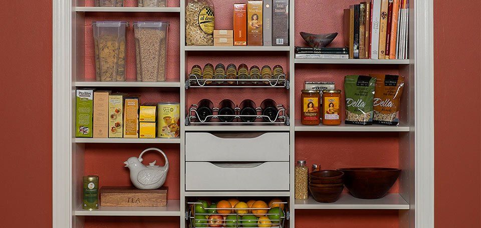 Custom Kitchen Pantry with a White Finish