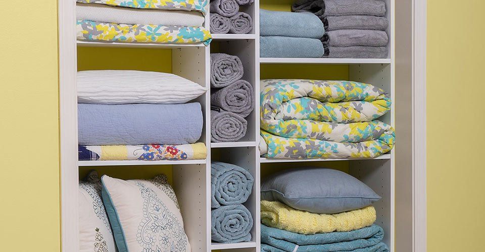 Linen Closet with White Finish