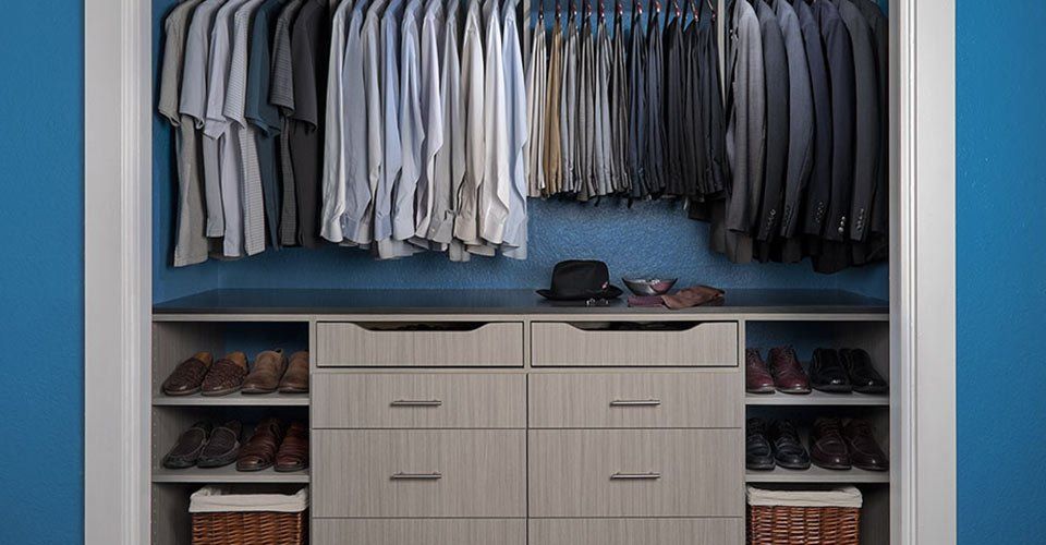 Reach-In Closet with Concrete Finish