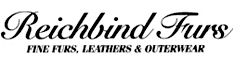 A black and white logo for reichkind furs fine furs , leathers and outerwear.