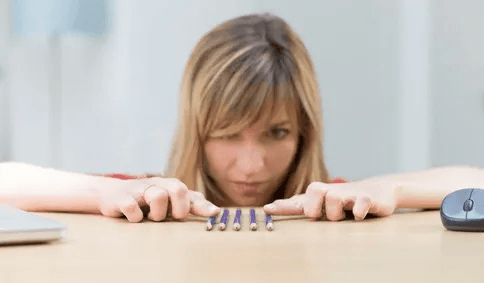 Female obsessed with the puzzle