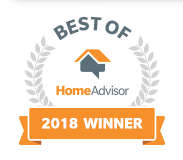A badge that says best of home advisor 2018 winner