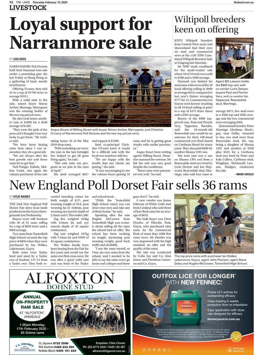 Loyal Support for Narranmore Sale