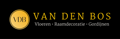 Het logo van van den bos staat op een zwarte achtergrond