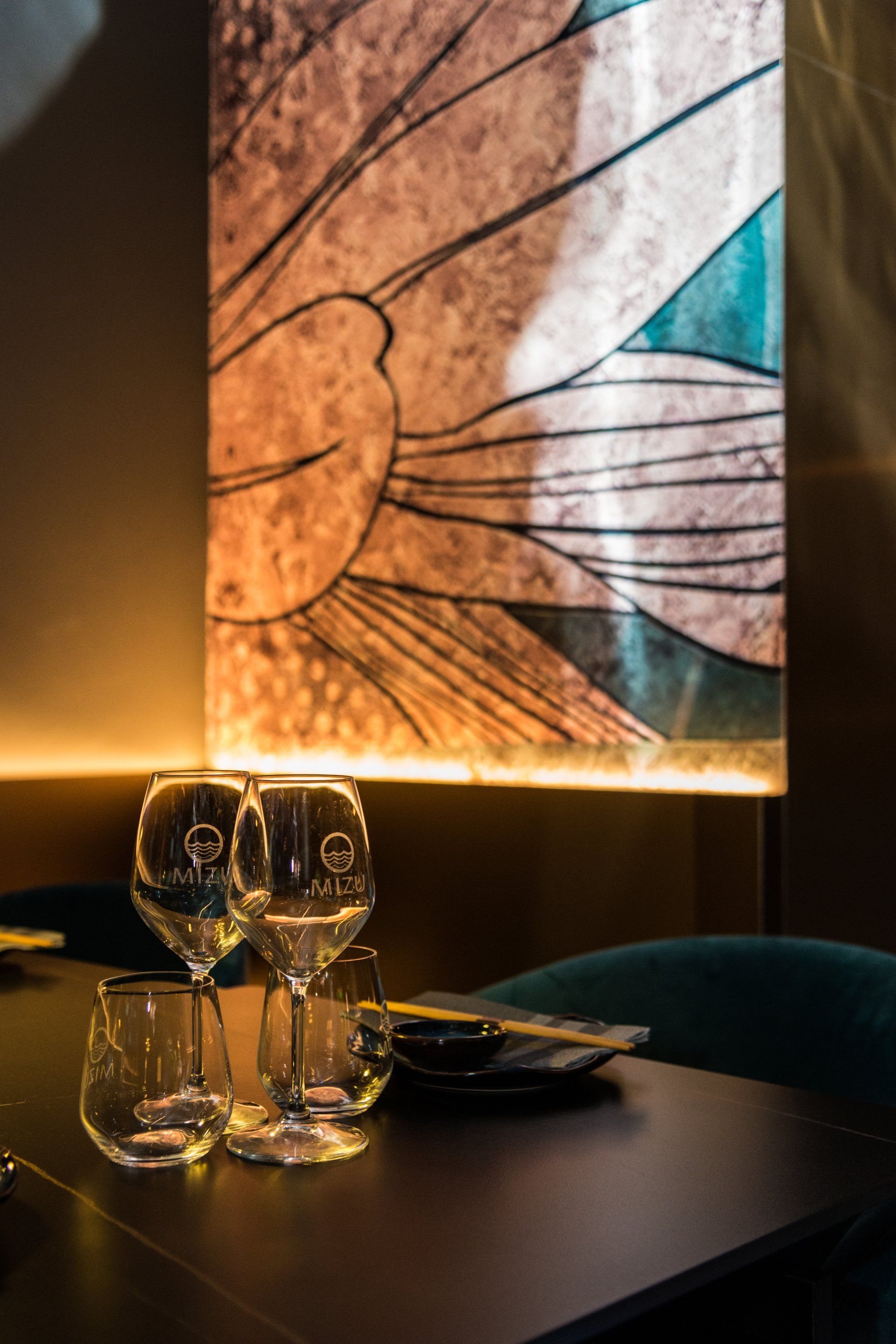 Interni del locale Mizu Sushi a Roma