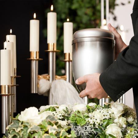 urn and candles
