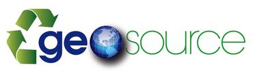 A logo for geosource with a green recycle symbol