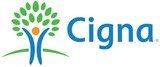 Cigna logo: A blue, stylized human figure with a tree crown, and the word 