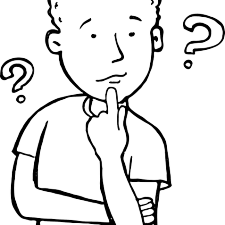 A person in deep thought, with question marks above their head, symbolizing confusion or curiosity.