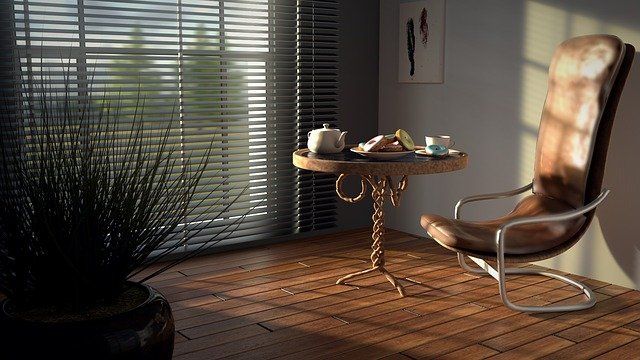 Blinds in living room