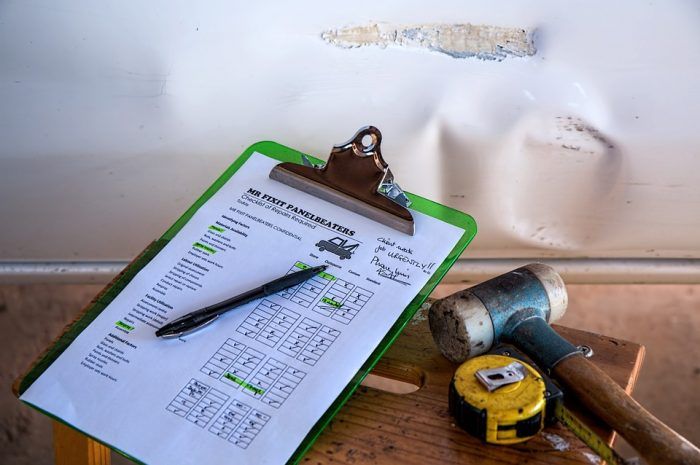 Clipboard at construction site