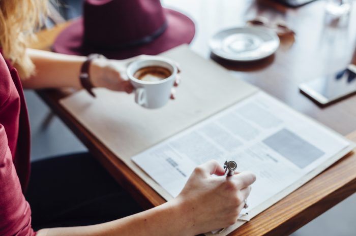 Coffee and paperwork