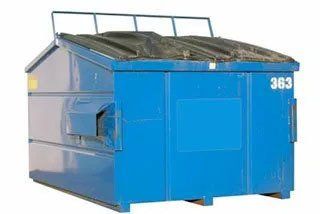 blue dumpster