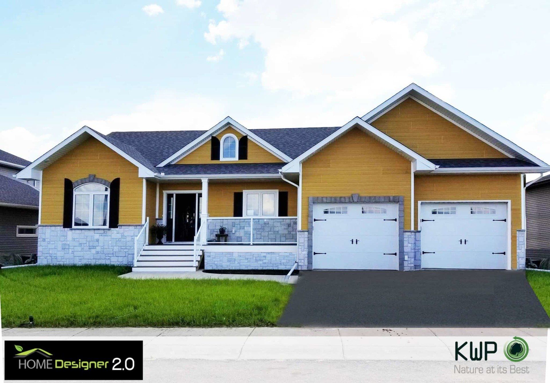A picture of a house with the words home designer 2.0 on it