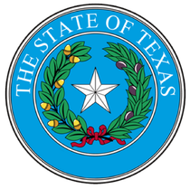 The seal of the state of texas has a star in the center