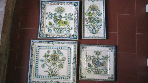 vassoi rettangolari in ceramica decorati a mano