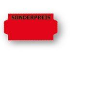 Ein rotes Etikett mit der Aufschrift „Sonderpreis“.