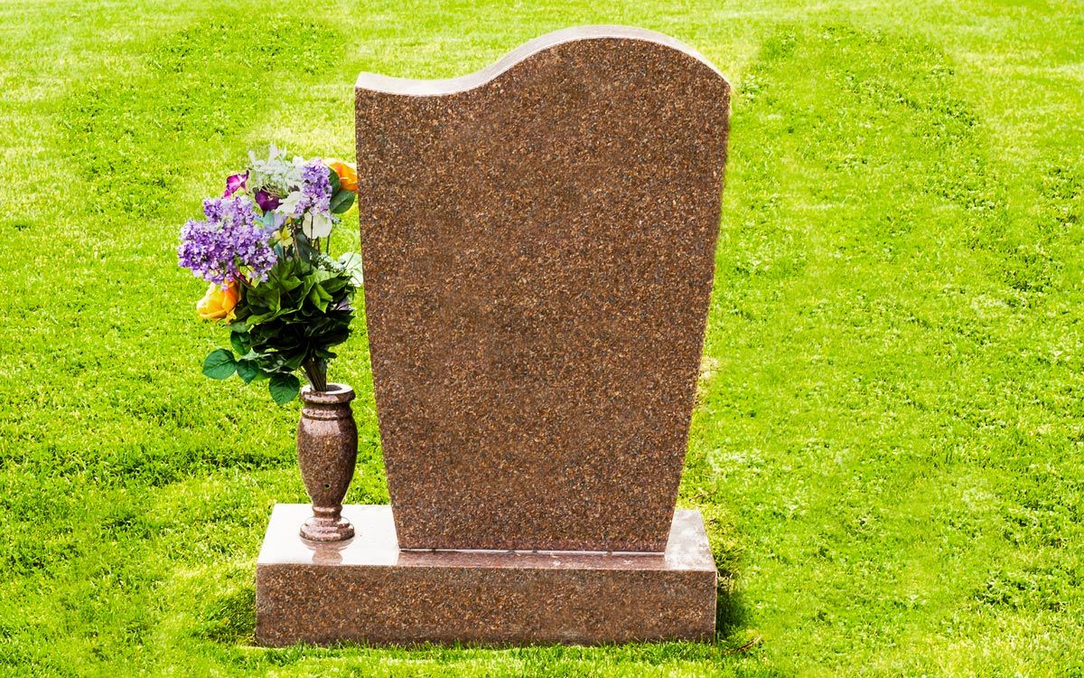 Marble Headstone With Flowers — Augusta, GA — Everlasting Granite and Marble