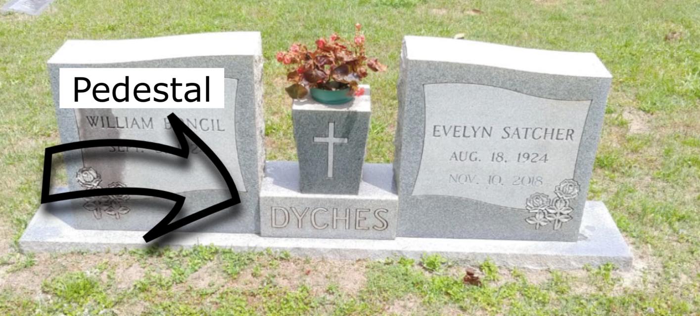 Pedestal Indication on Gravestone — Augusta, GA — Everlasting Granite and Marble