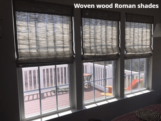 Woven wood Roman shade