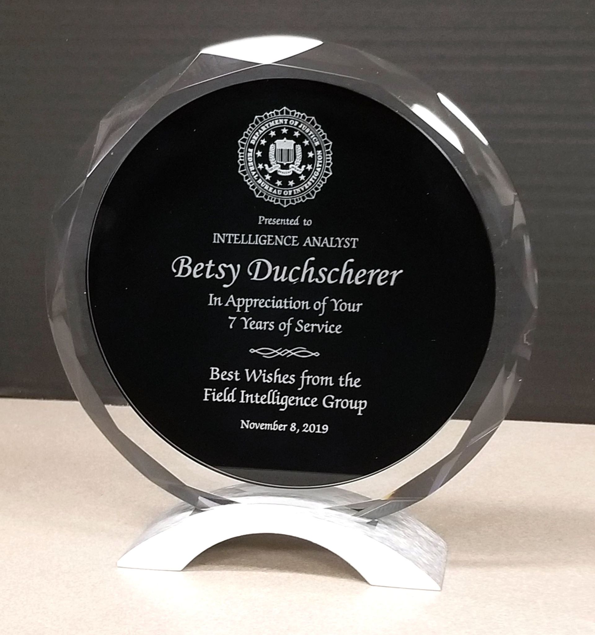 FBI Retirement Crystal