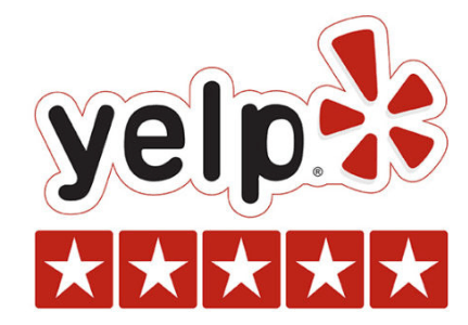 Yelp 5 star rating and logo. 