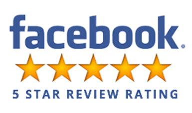 Facebook 5 star review rating logo.