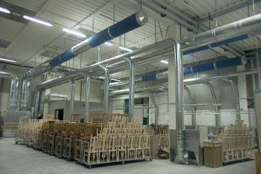impianto di aspirazione per luoghi di lavoro