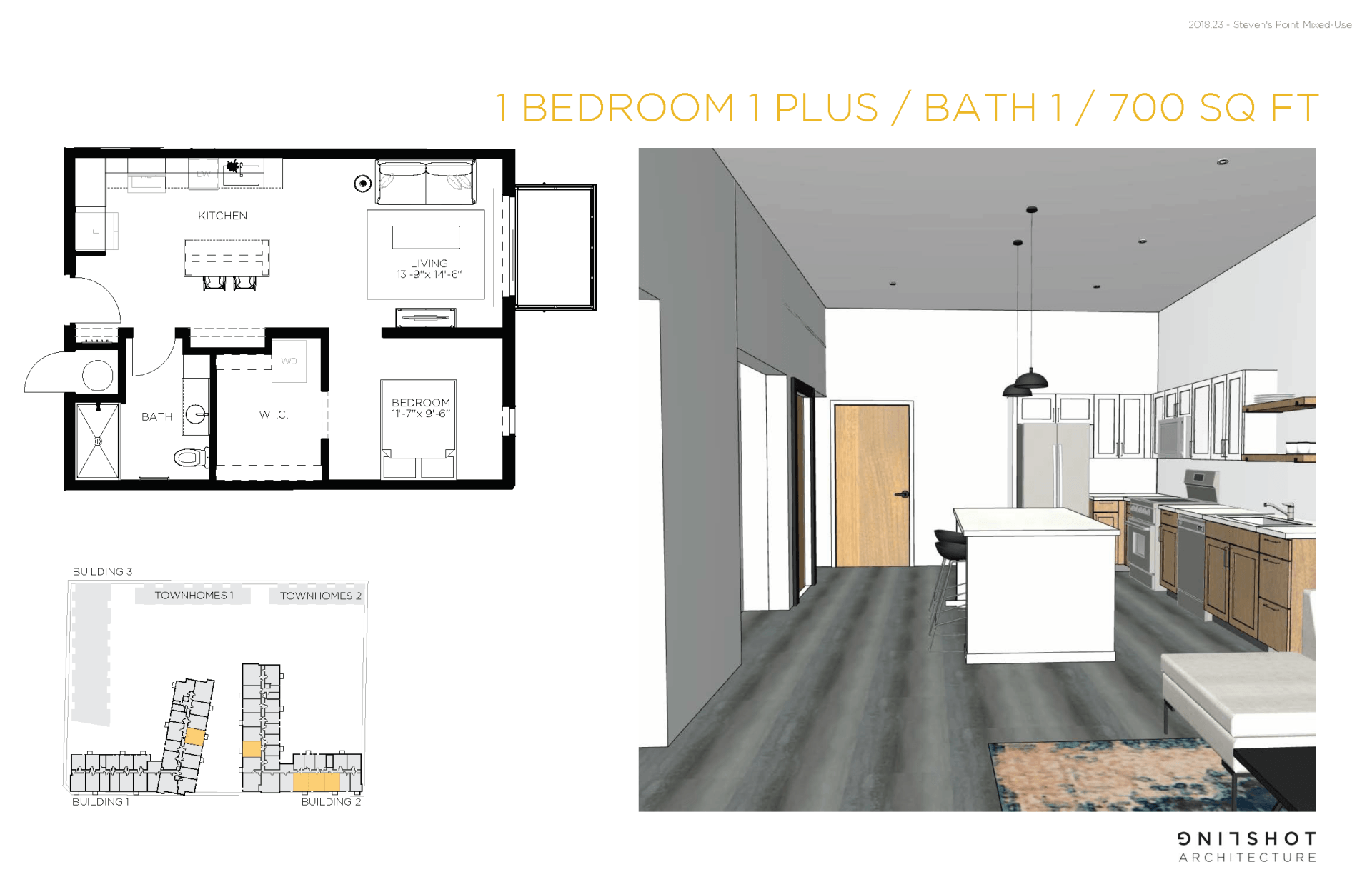 1 BED 1 plus: 1 BATH - 700
