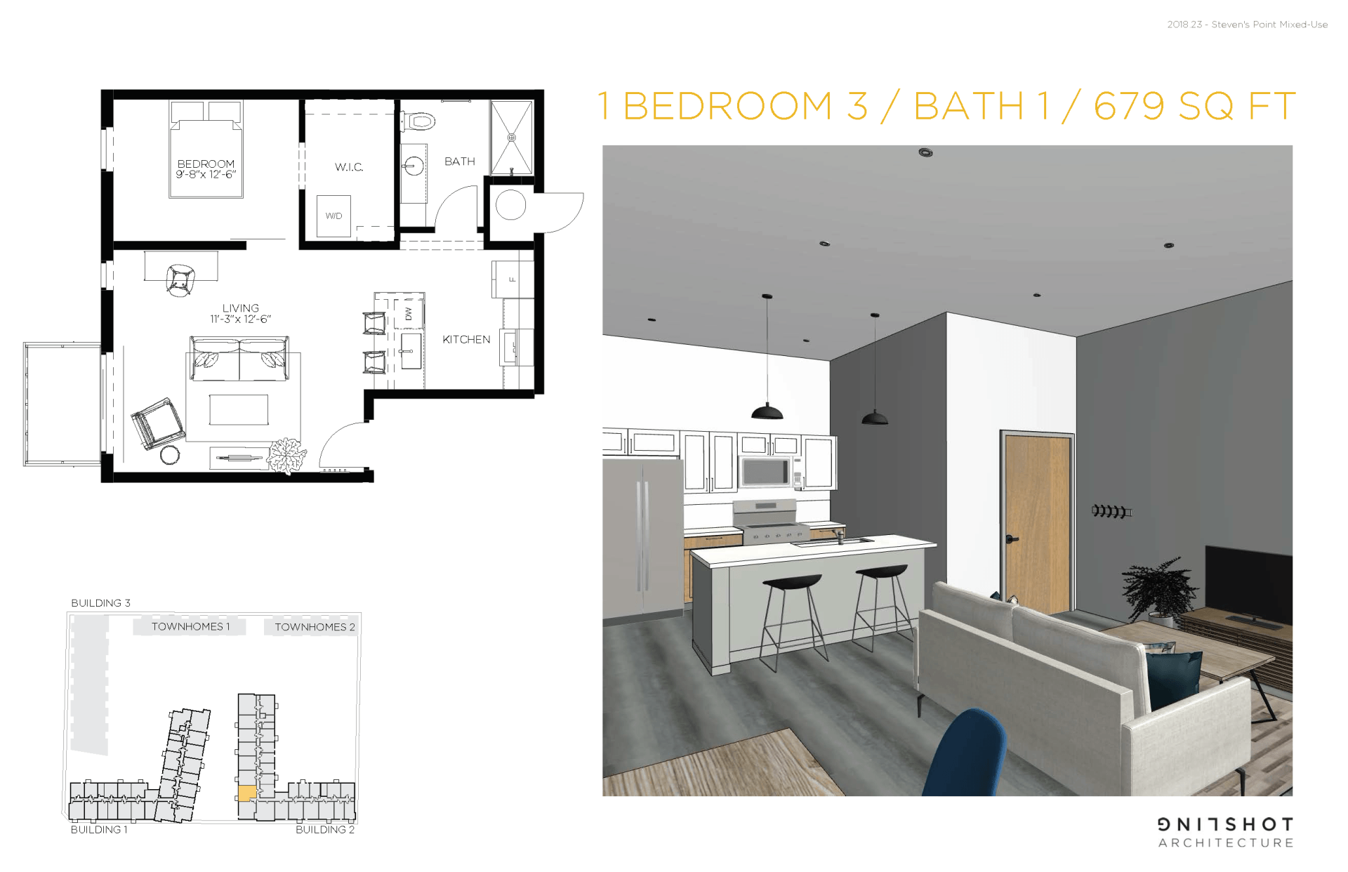 1 BED 3 : 1 BATH - 679