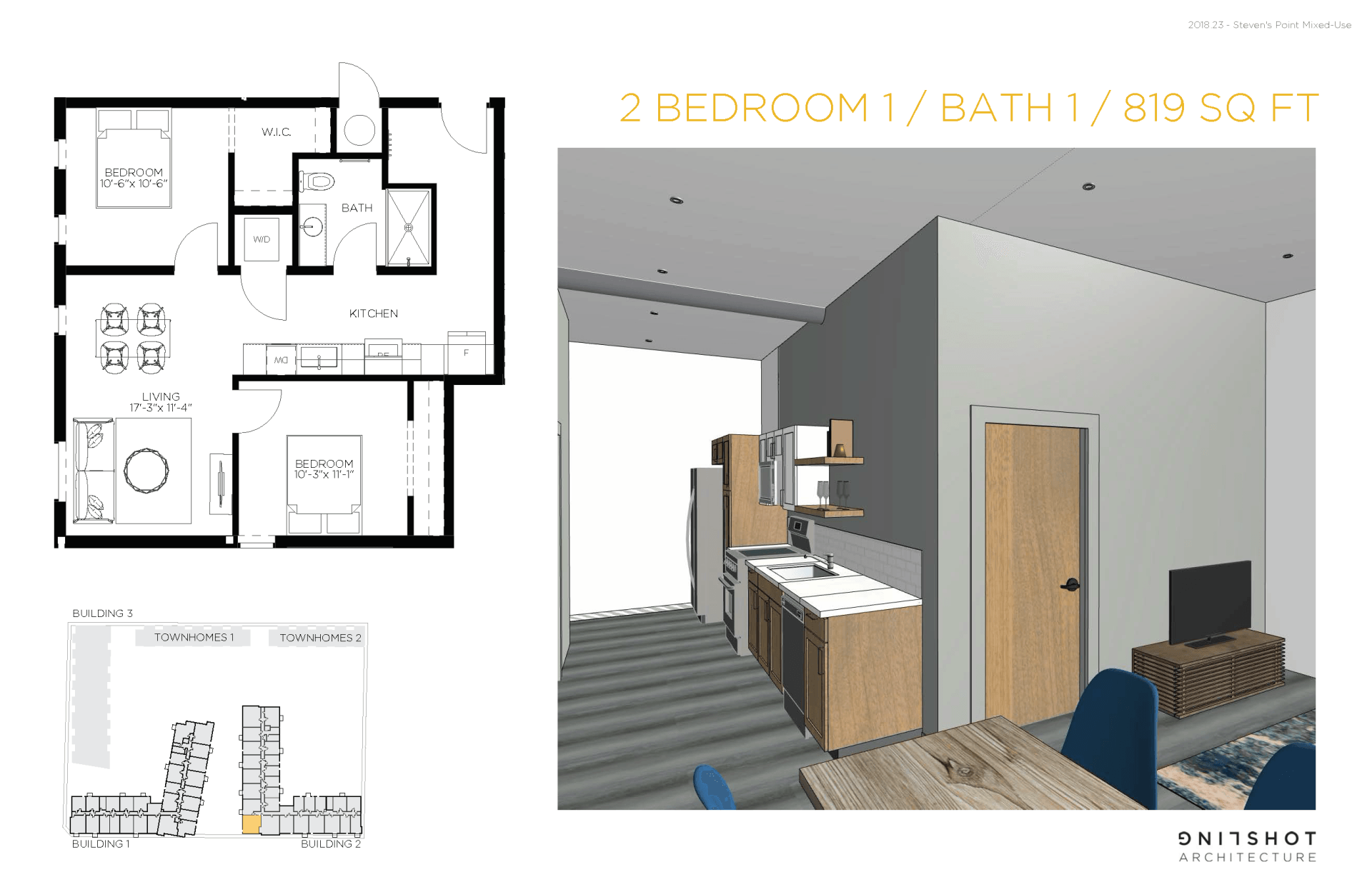 2 BED 1: 1 BATH - 819