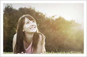 a lady smiling
