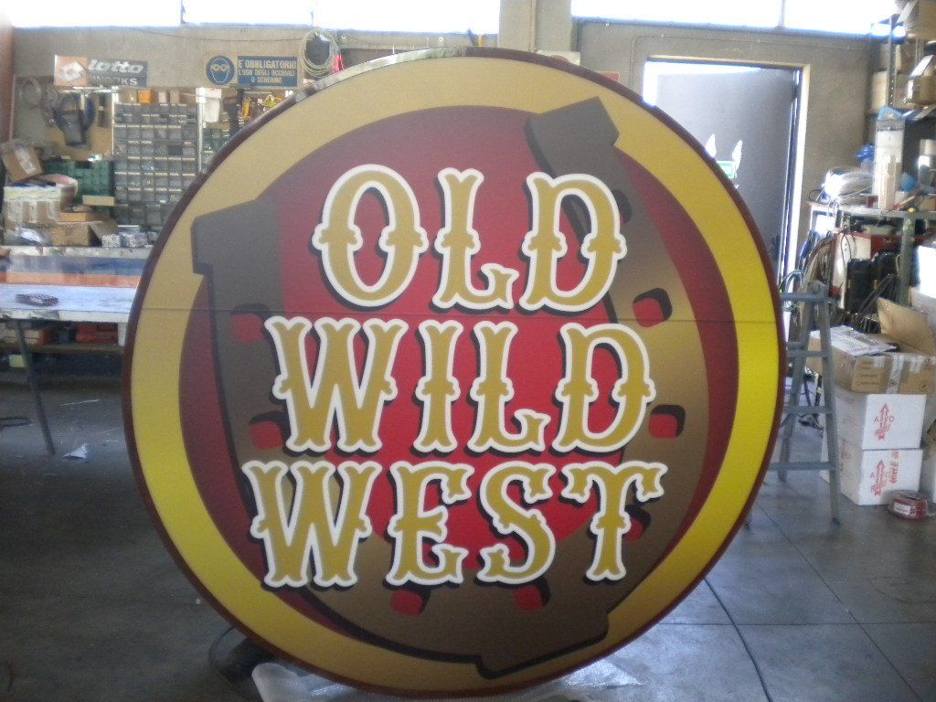 cartello luminoso old wild west
