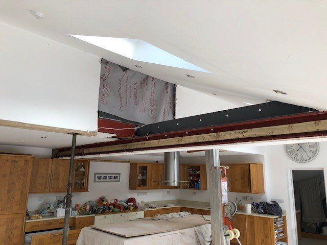 Before: You can see building works installing steel joists