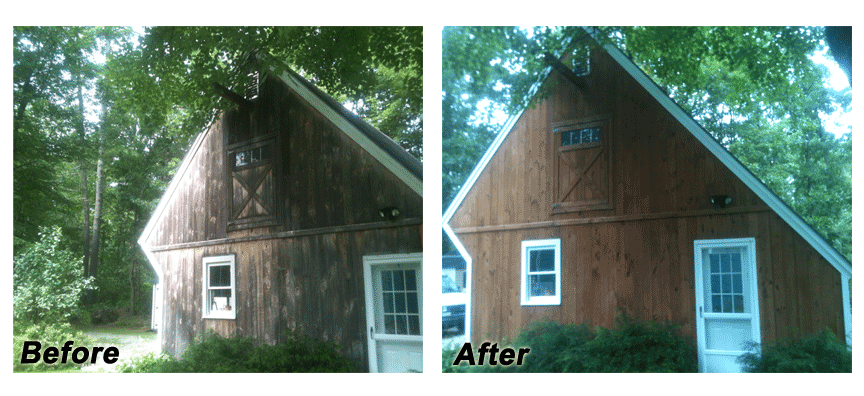 barn staining before and after