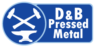 d and b pressed metal business logo