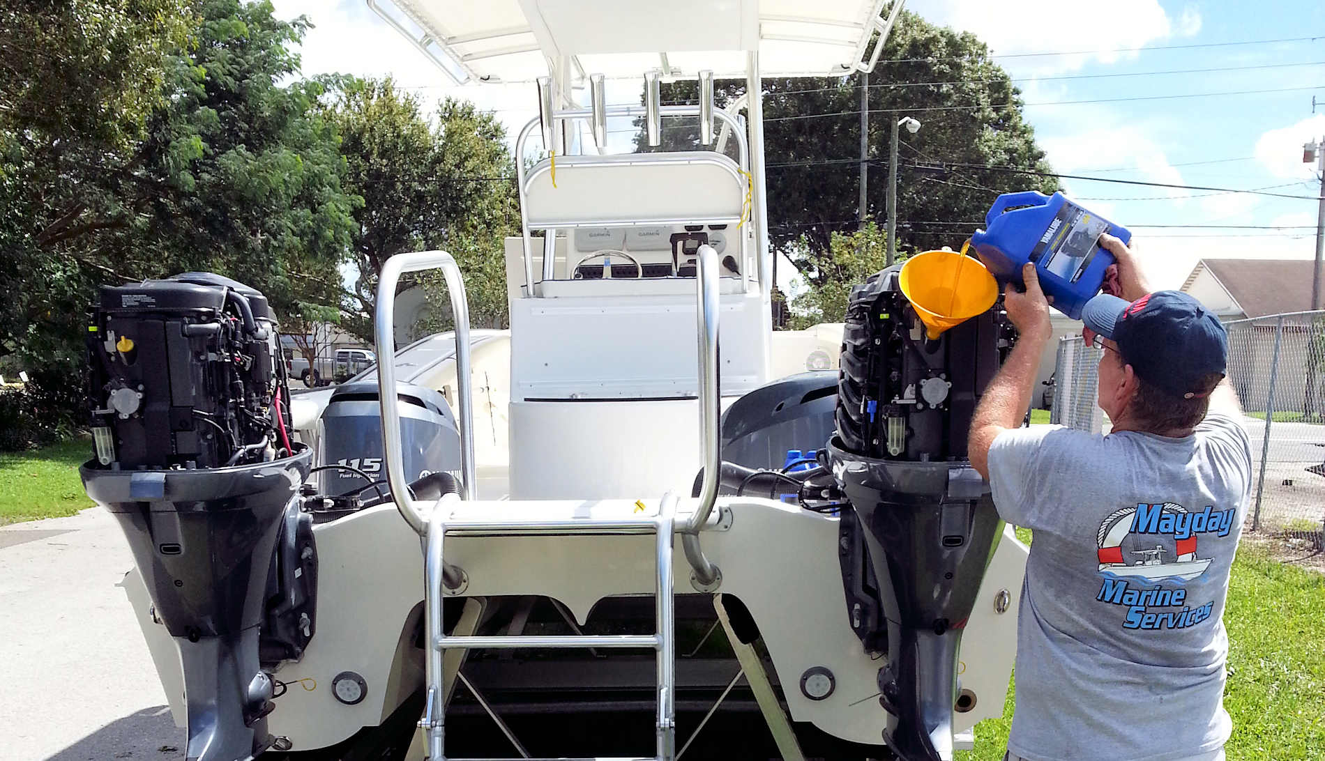 John servicing Yamaha Outboards