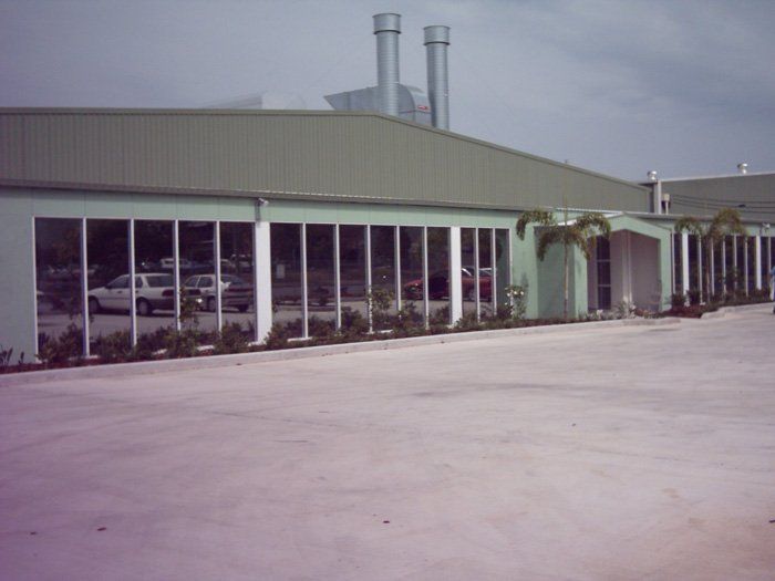 tinted windows on building