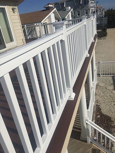 Azek PVC Decking With Custom Vinyl Rails — Decking Services in Wyncote, PA