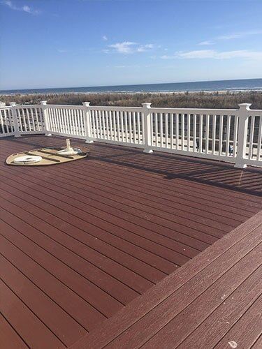 Azek PVC Decking With Custom Vinyl Rails — Decking Services in Wyncote, PA