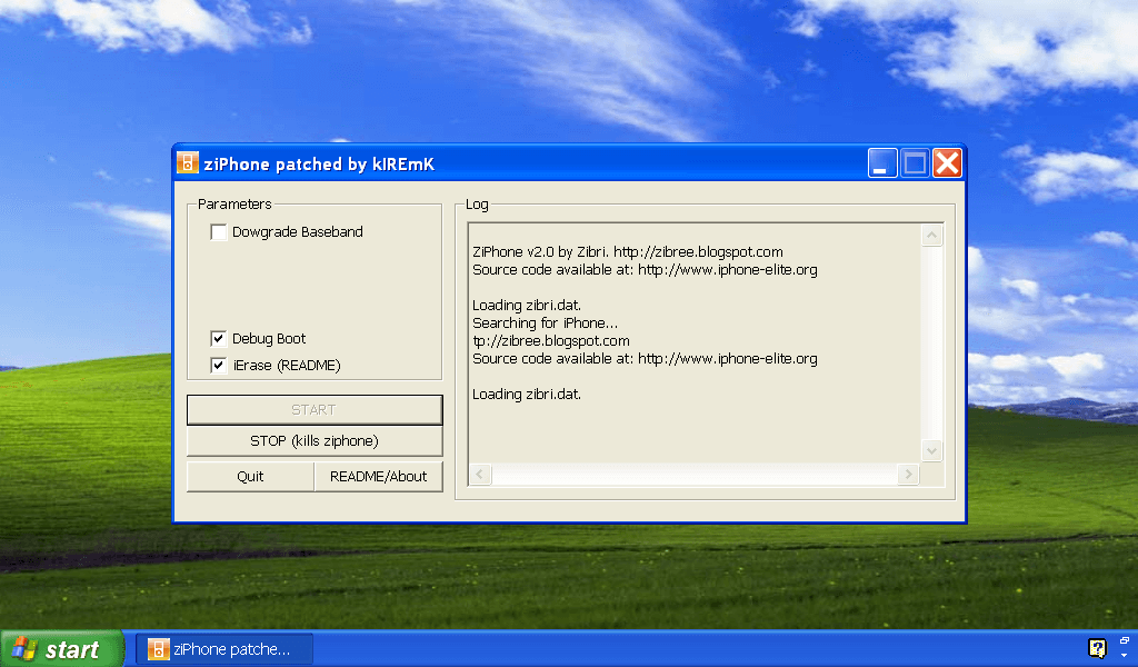 The ziPhone patched program.