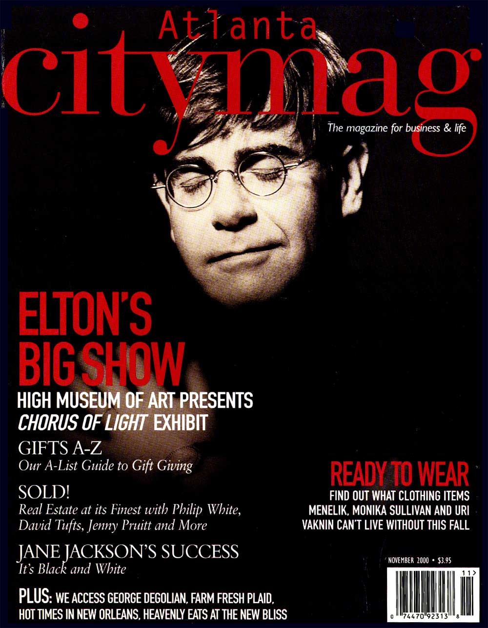 Elton john is on the cover of atlanta city mag