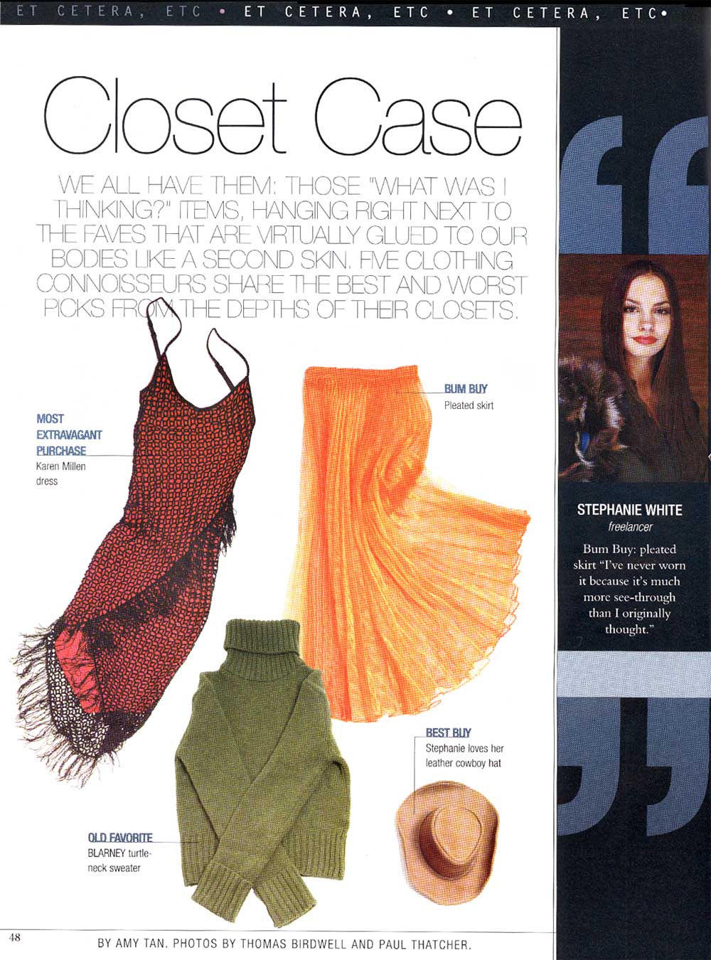 A magazine article titled closet case with a picture of a woman